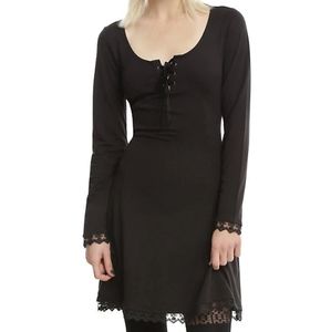 Gothic Black Lace Trim Dress